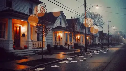 VENDITOR still at 6:15: Every porch light on